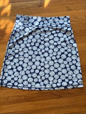 Spunkwear Skirt Womens 23"  Pull On Blue Zenia Print A-Line Casual Boho Sz Large